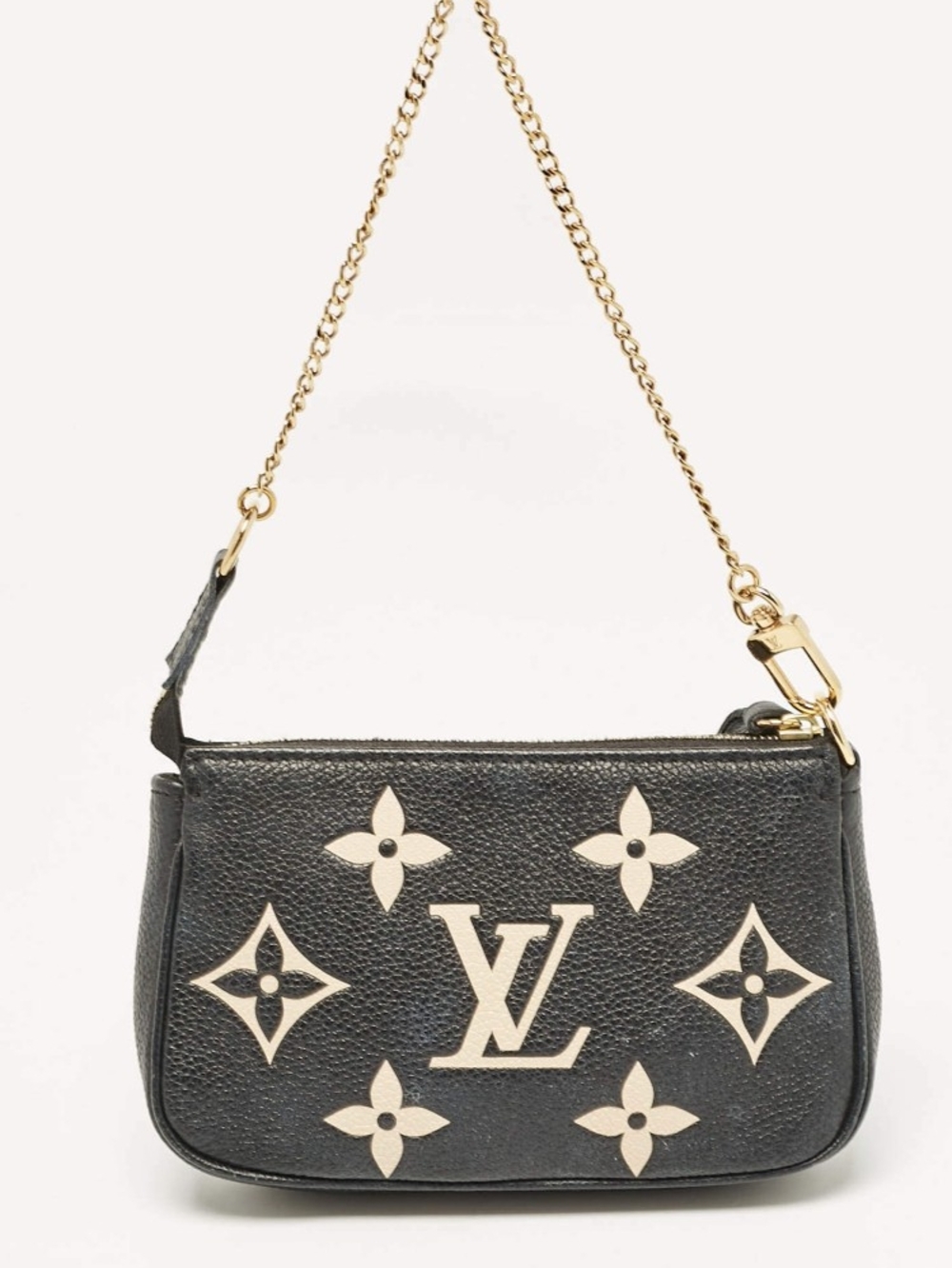 Louis Vuitton Black Mini Shoulder Bag with Cream Monogram